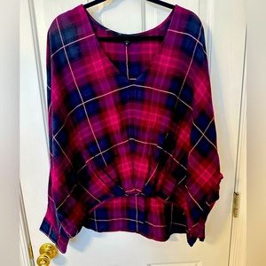 Express plaid Dolman sleeve top size XL